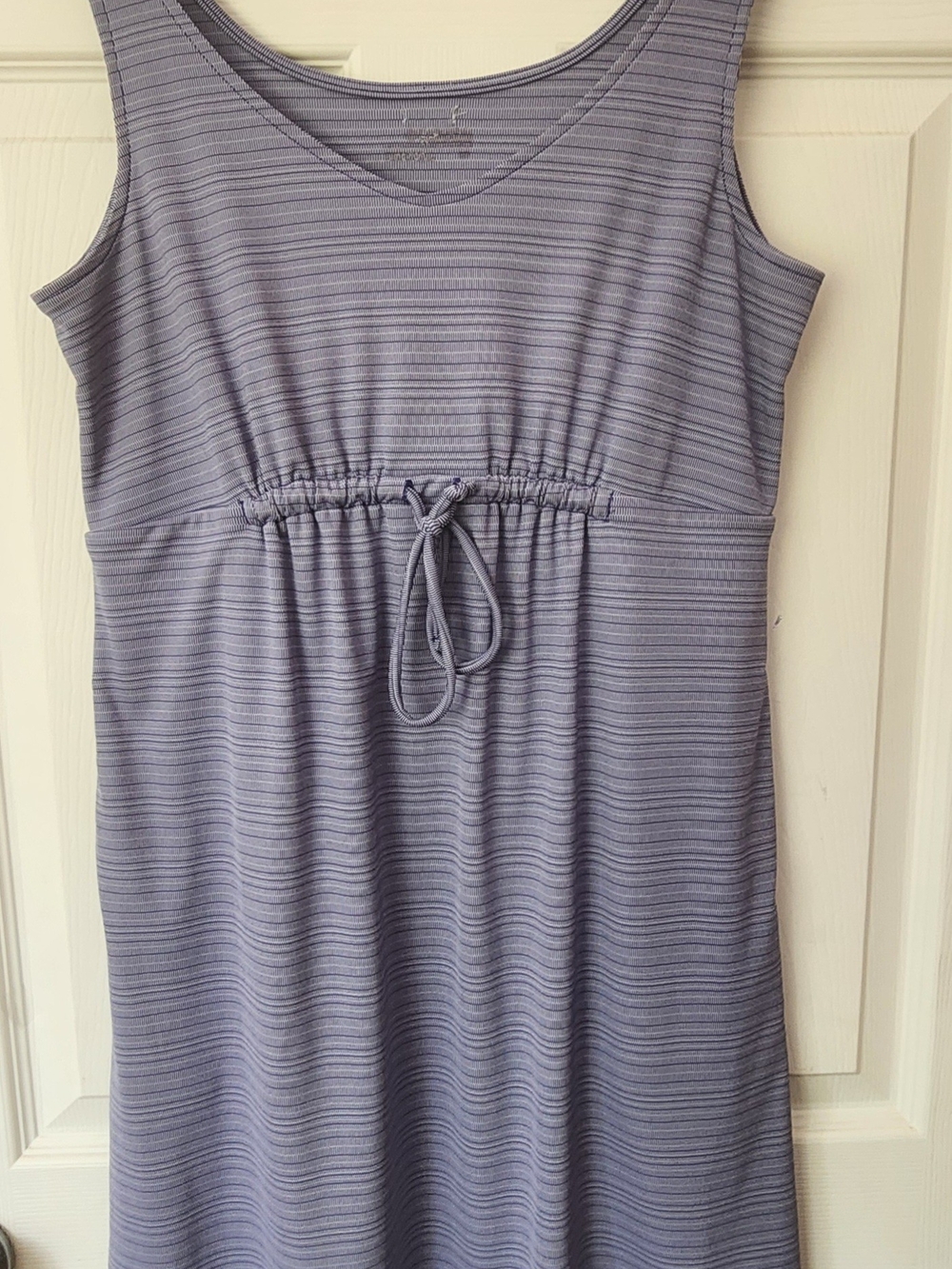 Columbia Blu and White Striped Performance Dress. Under Just Elastic Tieup